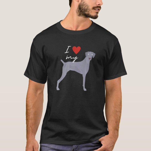 T-shirt I Love My Gray Vizsla Dog (Devant)