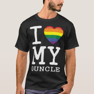 T-shirt I Love My Guncle Gay Homosexuel Rainbow Heart Uncl