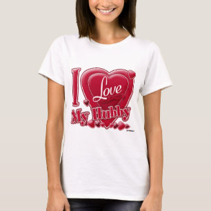 T-shirt I Love My Hubby rouge - coeur