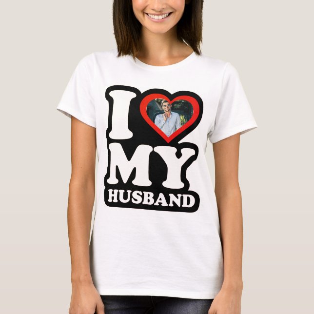 T-shirt I Love My Husband 1974 - Photo personnalisée (Devant)