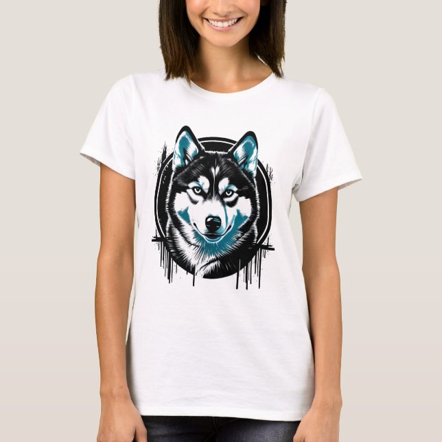 T-SHIRT I LOVE MY HUSKY (Devant)