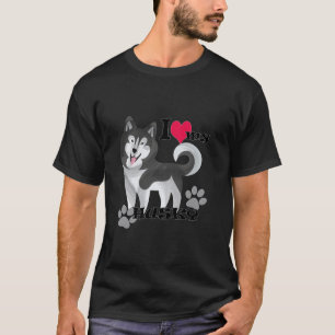 T-shirt I Love My Husky par JenExprime des vêtements Acces