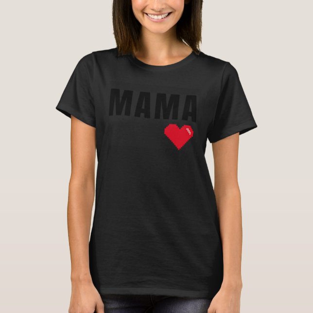 T-shirt I Love My Mama With Red Heart (Devant)