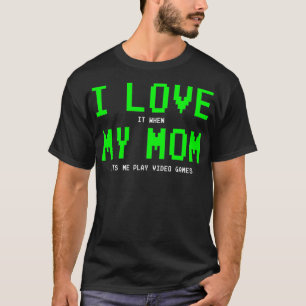 T-shirt I Love My    MomGamer Cadeaux pour Ados garçons V