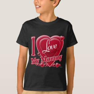 T-shirt I Love My Mommy rouge - coeur