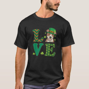 T-shirt I Love My Pitbull St. Patricks Day Pit Bull Dog Lo