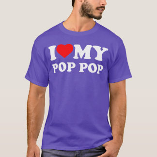 T-shirt I Love My PopPop I Heart Family Grandpa PopPop vin