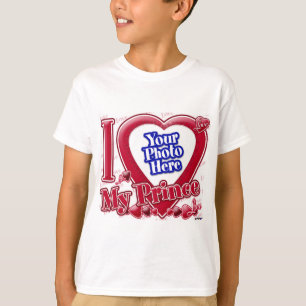 T-shirt I Love My Prince coeur rouge - photo