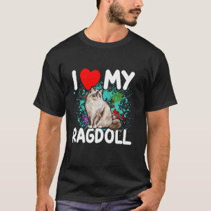 T-shirt I Love My Ragdoll Amoureux des chats Heart Ragdoll