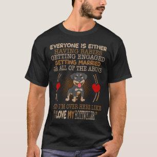 T-shirt I Love My Rottweiler Pet Lovers Cadeau