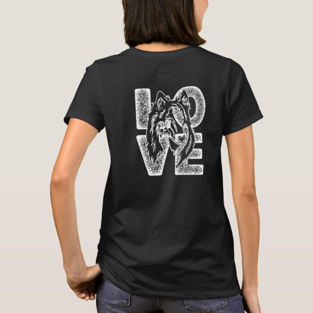 T-shirt I Love My Rough Collie Theme Design (Dos)
