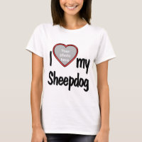 I Love My Sheepdog mignon Red Heart Photo Frame