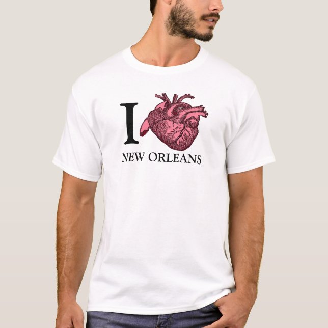 T-shirt I Love New Orleans anatomiquement correct (Devant)