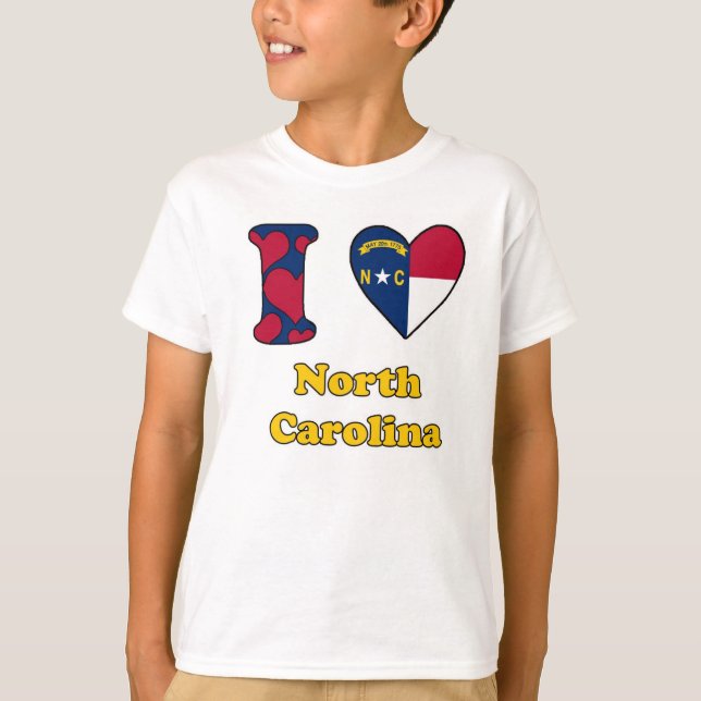 T-shirt I Love North Carolina (Devant)