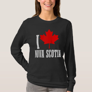T-shirt I Love Nova Scotia Maple Leaf Canada Drapeau canad
