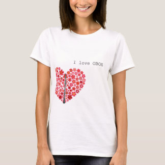T-shirt I love OBOE T-shirts　オーボエTシャツ