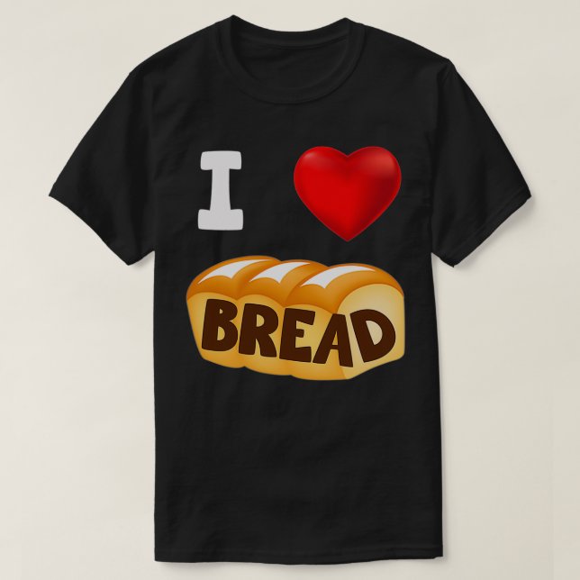 T-shirt I Love Pain Coeur Gluten Chemise (Design devant)