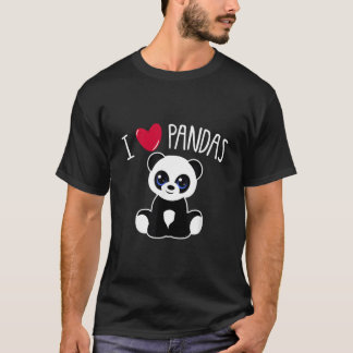 T-shirt I Love Pandas Panda Quote He