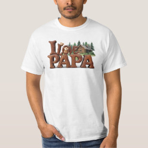 T-shirt *~* I LOVE PAPA Fête des pères Rustic AP86