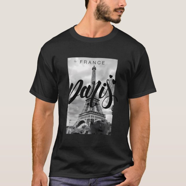 T-shirt I Love Paris Cool Real Paris France Skyline Fashio (Devant)