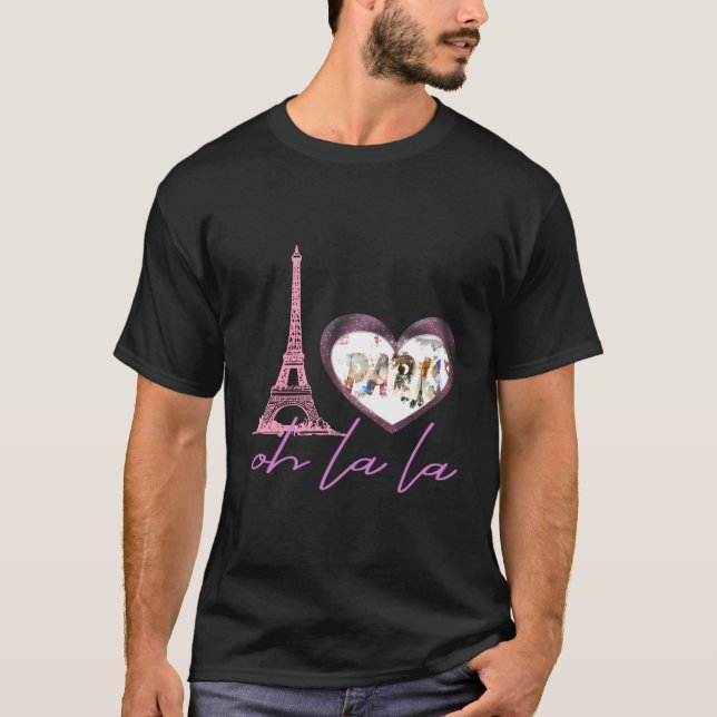 T-shirt I Love Paris France He Eiffel Tower Oh La La (Devant)