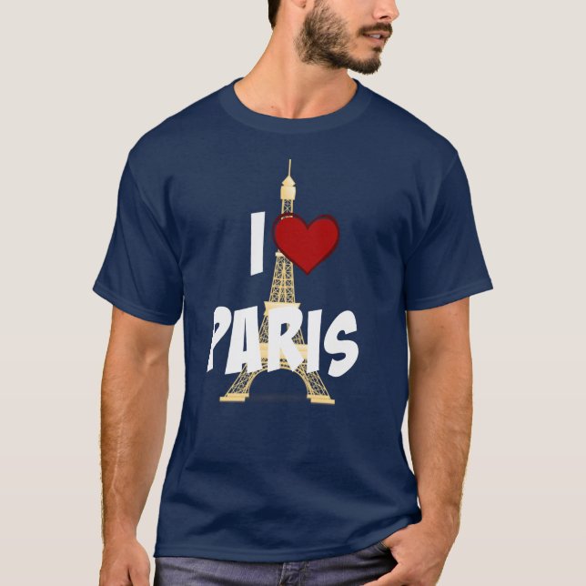 T-shirt "I Love Paris", Tour Eiffel (Devant)