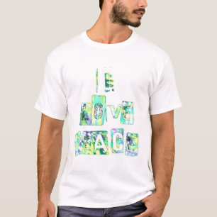 T-shirt I Love Peace Beautiful Art Print Text Design
