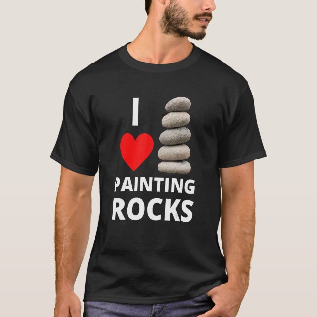 T-shirt I Love Peinture Rocks Heart Rock Stack Kindness Pa (Devant)