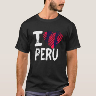 T-shirt I Love Pérou T Shirt Amérique du Sud Vacances Souv
