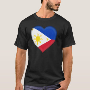 T-shirt I Love Philippines Filipino Drapeau Il Tenue Pullo