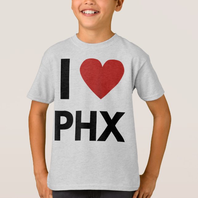 T-shirt I Love PHX Heart Phoenix Love Ventilateur Raglan B (Devant)