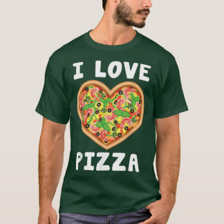 T-shirt I Love Pizza Food Lovers Heart Gift Funny 