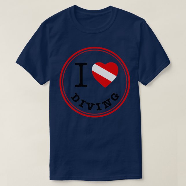 T-shirt I Love Plongée sous-marine plongée 1 (Design devant)