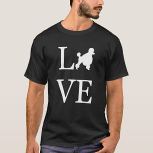 T-shirt I Love Poodle Silhouette Chien Maman Papa Pet Prop