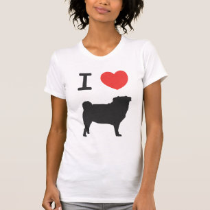 T-shirt I love Pugs