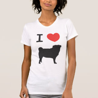 T-shirt I love Pugs