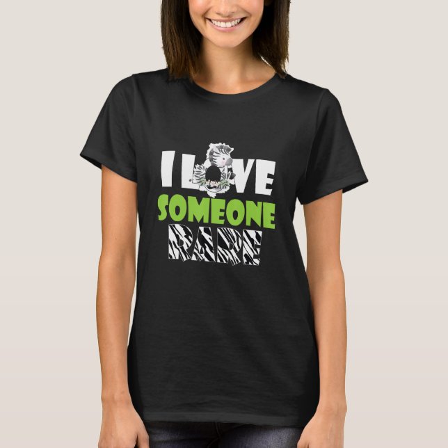 T-shirt I Love Quelqu'Un Rare Zebra Rare Maladie Sensibili (Devant)