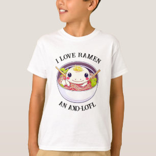 T-shirt I Love Ramen Axolotl Pun