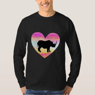 T-shirt I Love Rhinos Coeur Colorful Fille Fille Rhinocero