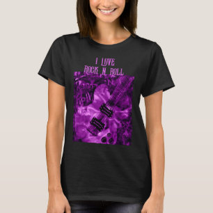 T-shirt I Love Rock N Roll Guitare Électrique Peinture Vio