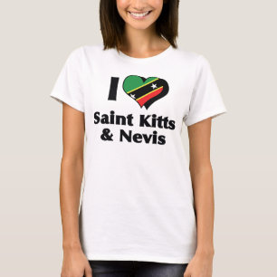 T-shirt I Love Saint Kitts & Nevis Flag Shirt