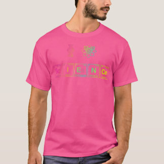 T-shirt I LOVE SCIENCE écrite dans des éléments de tableau