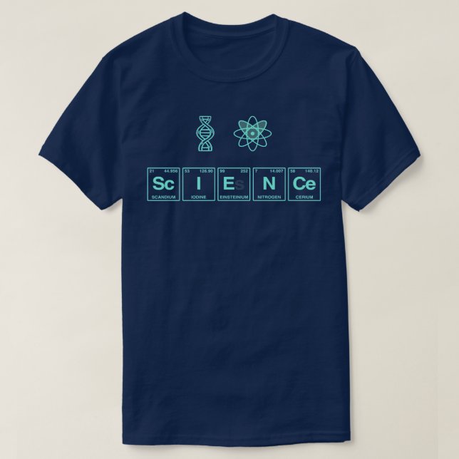 T-shirt I LOVE SCIENCE écrite dans des éléments de tableau (Design devant)