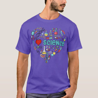 T-shirt I Love Science Science Heart Fier Science Science