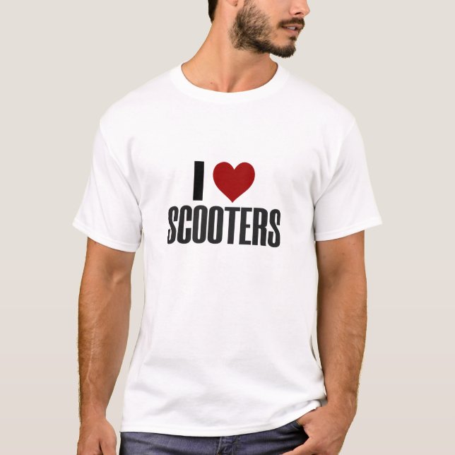 T-shirt I Love Scooters Heart Love Scooting Ride Hobby (Devant)