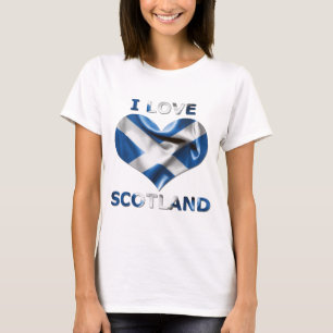 T-shirt I Love Scotland Heart Flag