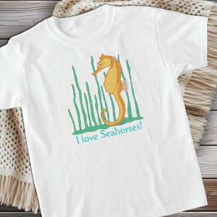 T-shirt I Love Seahorses Orange Seahorse