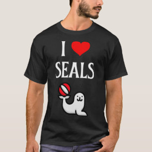 T-shirt I Love Seals I Heart Seals Seal Marine Mammal Pin