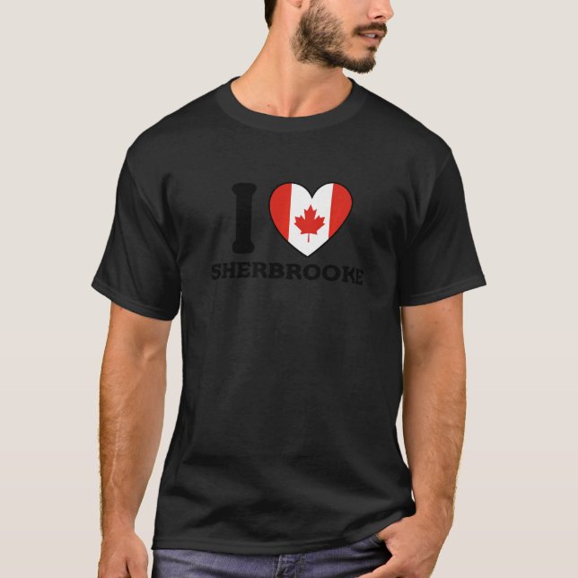T-shirt I Love Sherbrooke Canada Heart FlAG Premium (Devant)