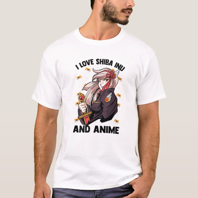 T-shirt I Love Shiba Inu And Anime - Kawaii Cute - Otaku G (Devant)